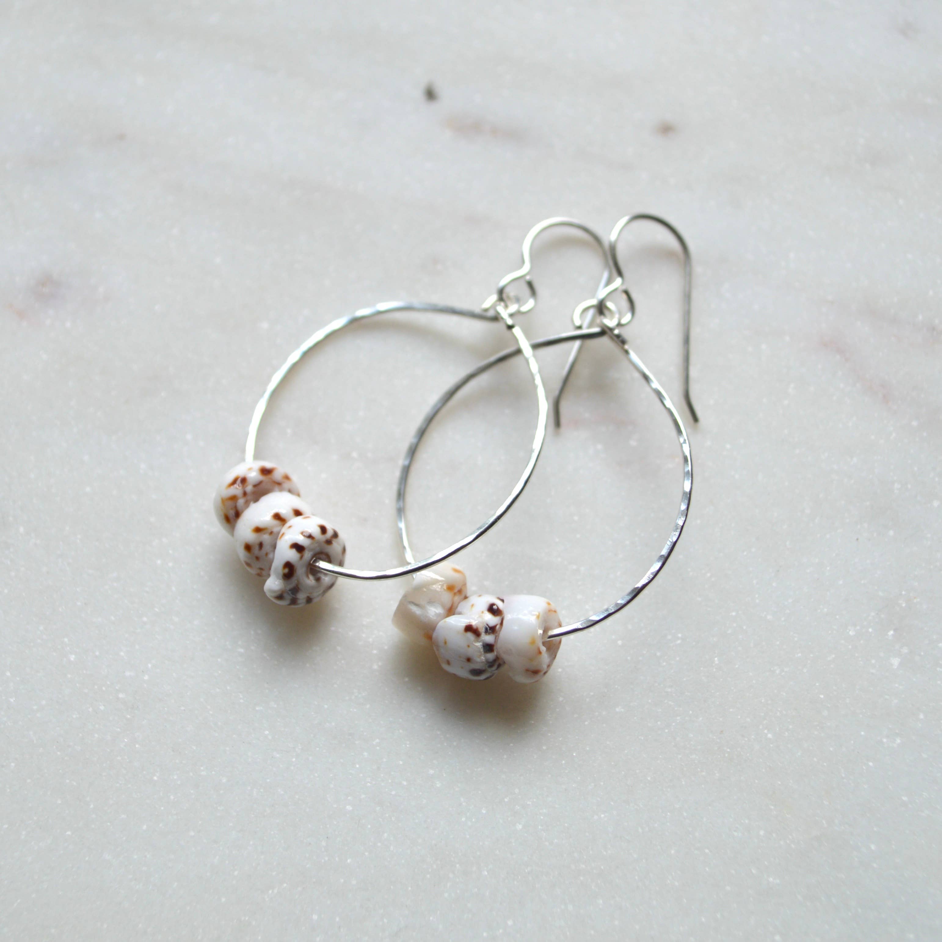 Triple Puka Shell Hoops