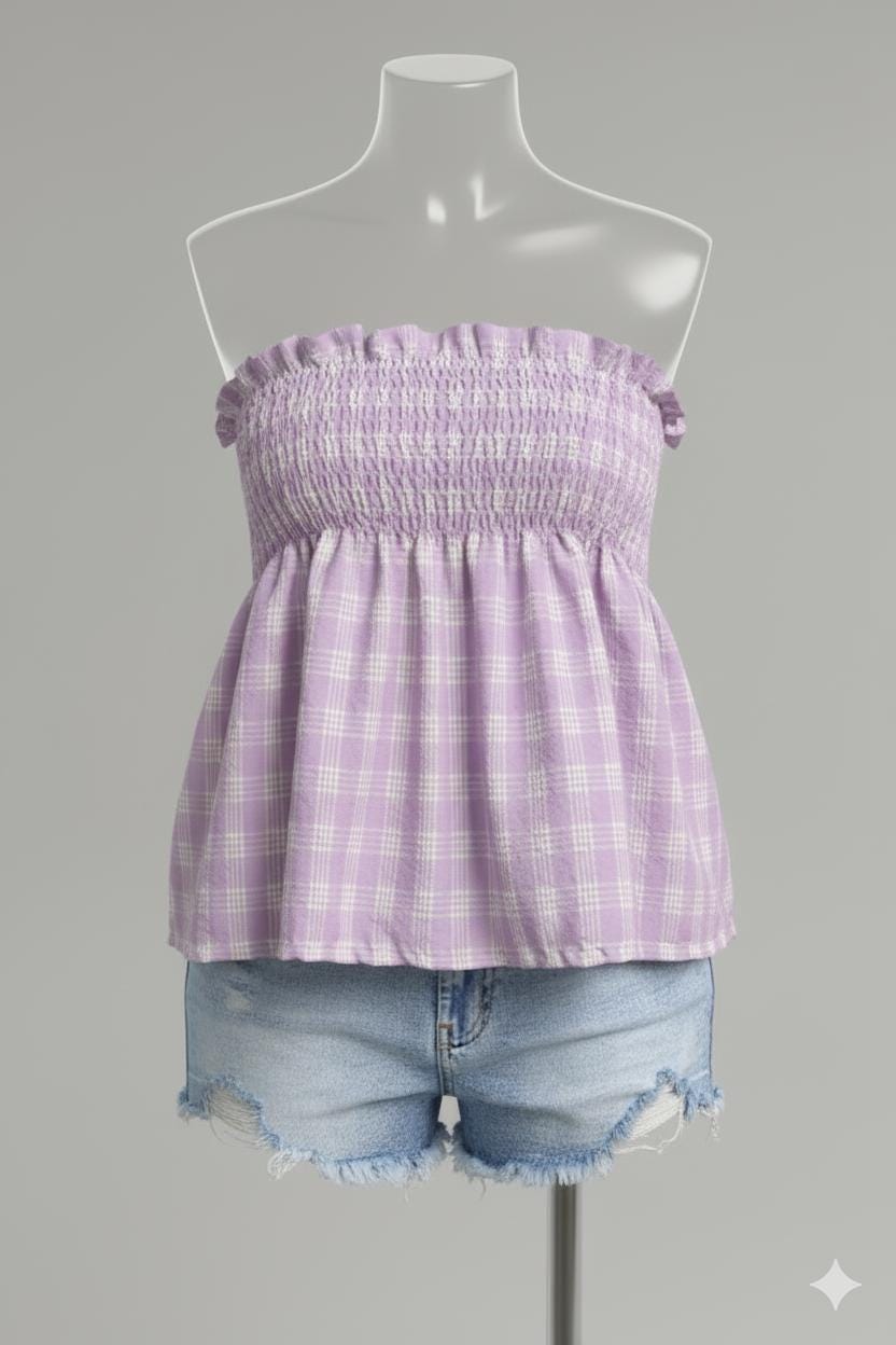 Handmade Shirred Palaka Tube Top