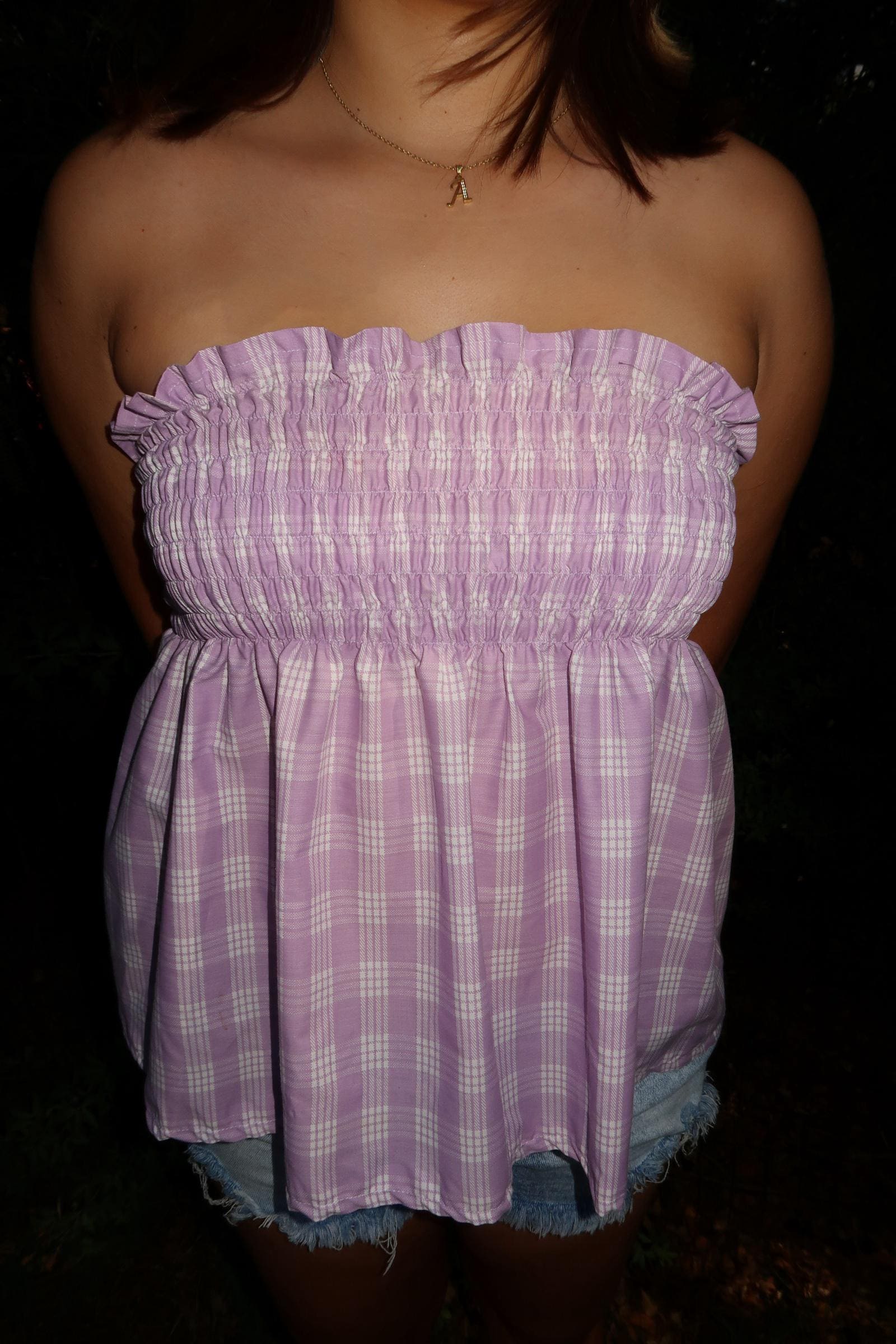 Handmade Shirred Palaka Tube Top