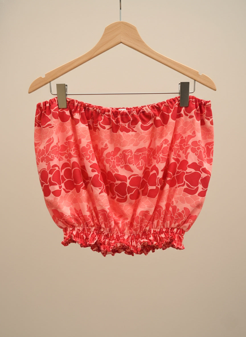 Sunset Puakenikeni Bubble Hem Top