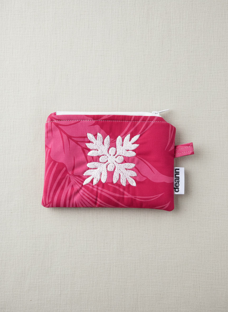 Pink Ulu Zip Wallet Pouch