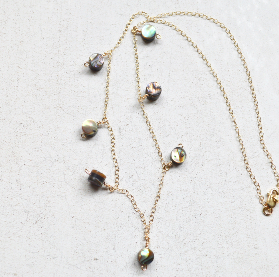 Tiny Abalone Choker in Gold