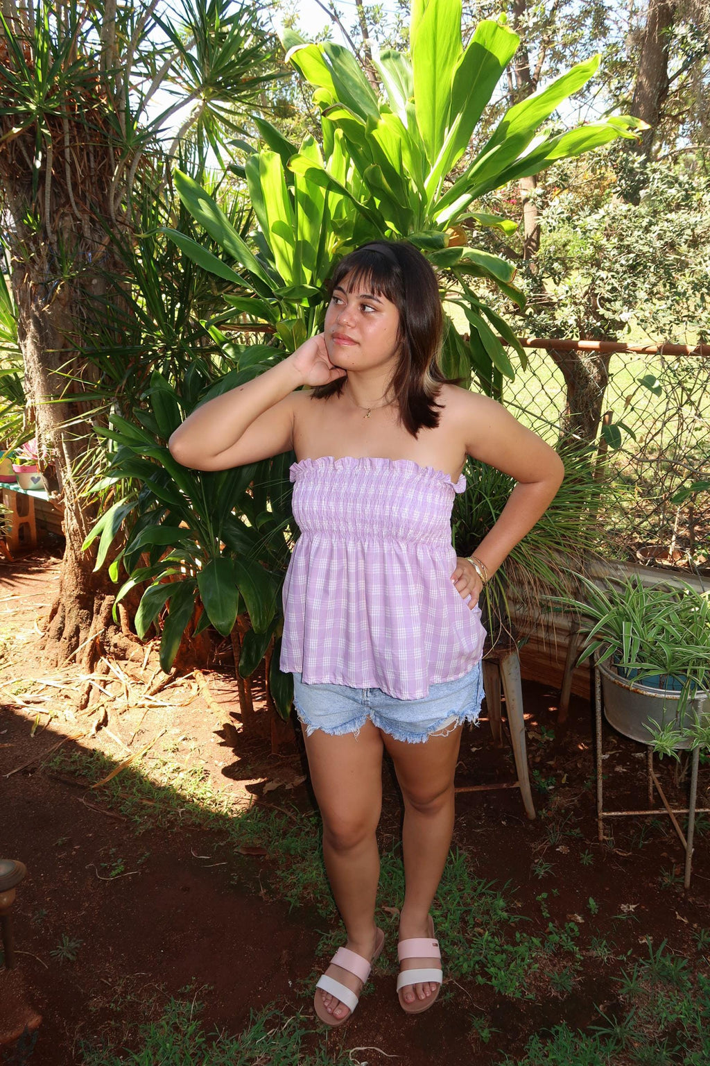 Handmade Shirred Palaka Tube Top