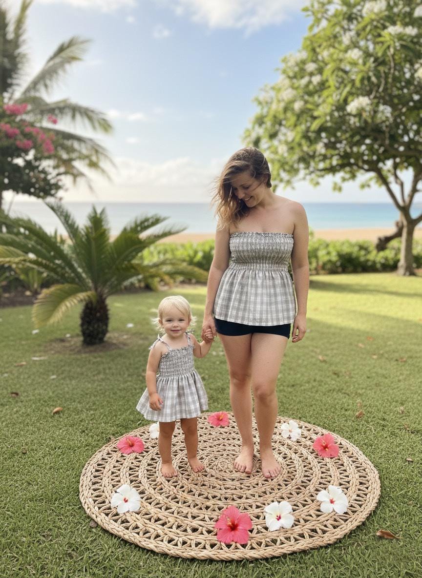 Palaka Mommy and Me Matching Shirred Set