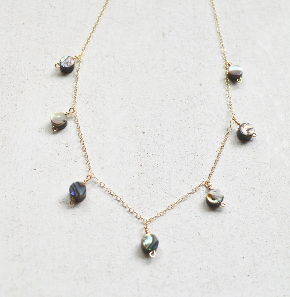 Tiny Abalone Choker in Gold