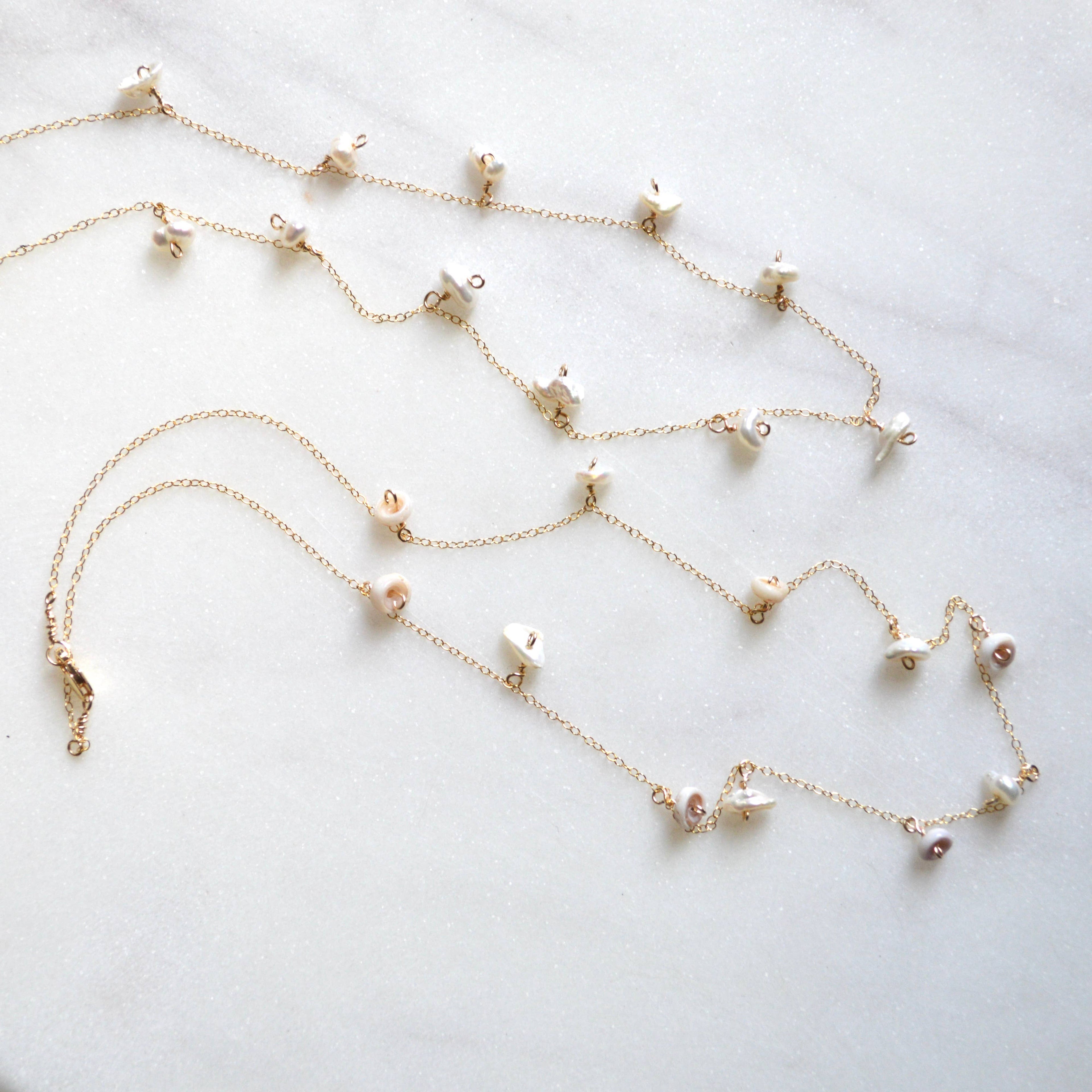 Keshi Pearl & Puka Shell Necklace