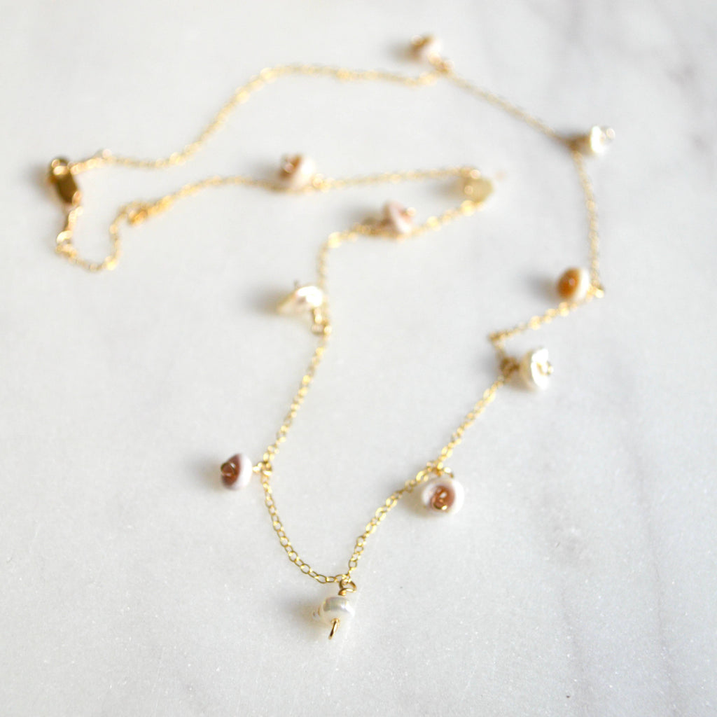 Keshi Pearl & Puka Shell Necklace