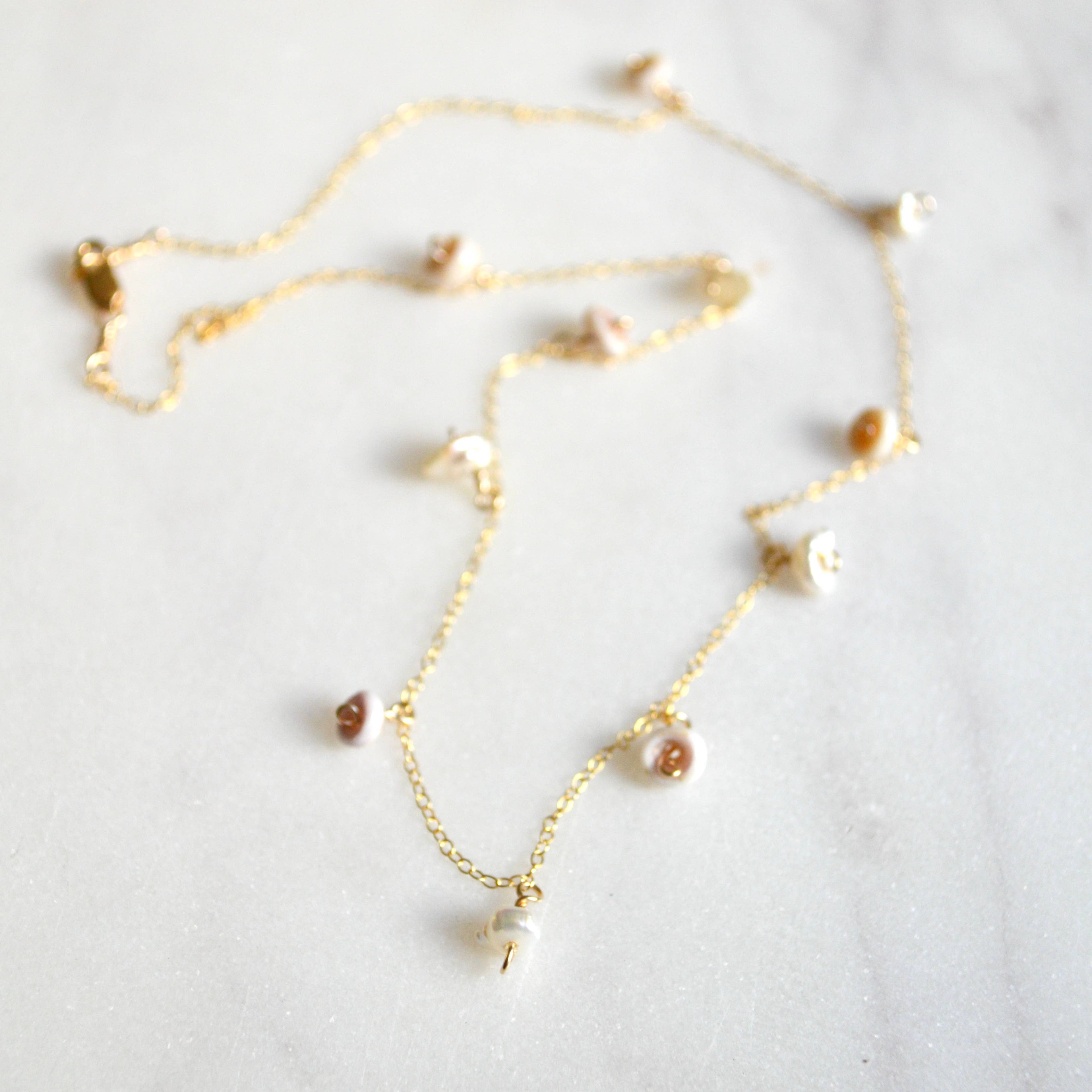 Keshi Pearl & Puka Shell Necklace