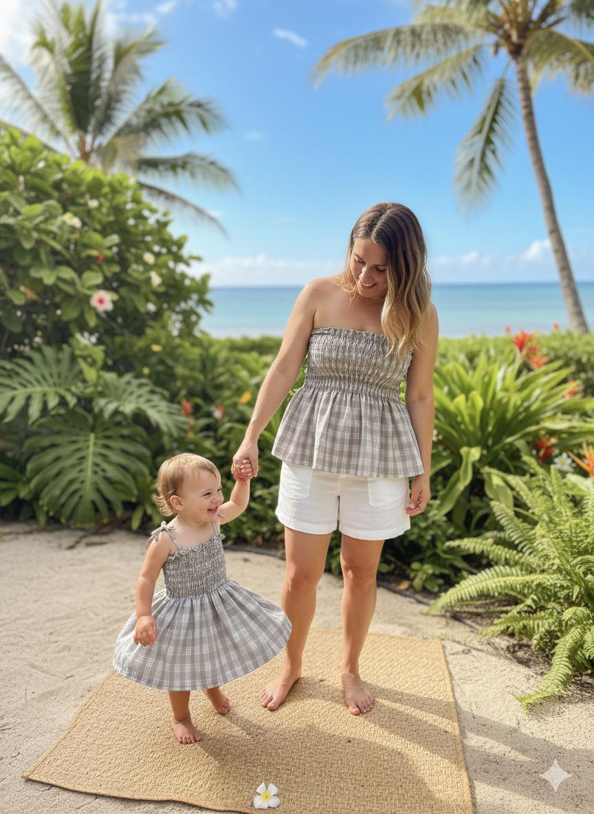 Palaka Mommy and Me Matching Shirred Set