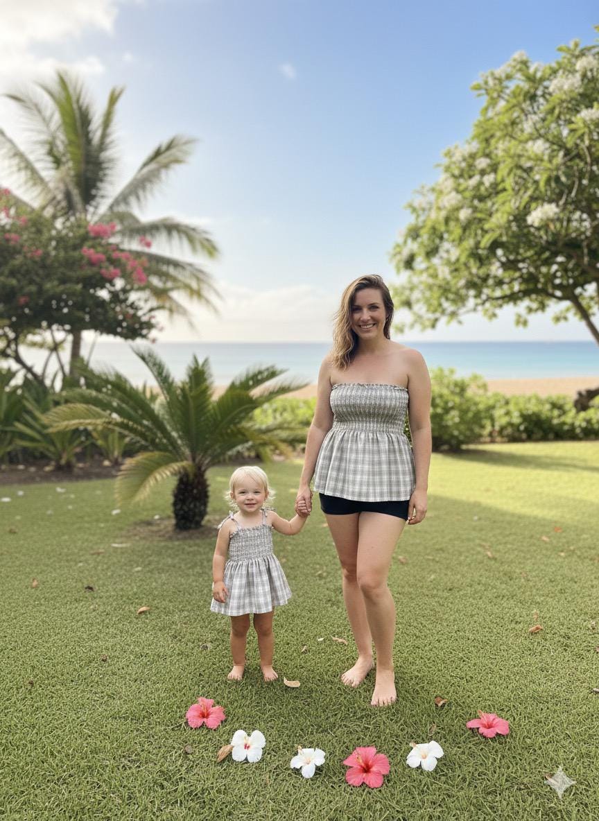 Palaka Mommy and Me Matching Shirred Set