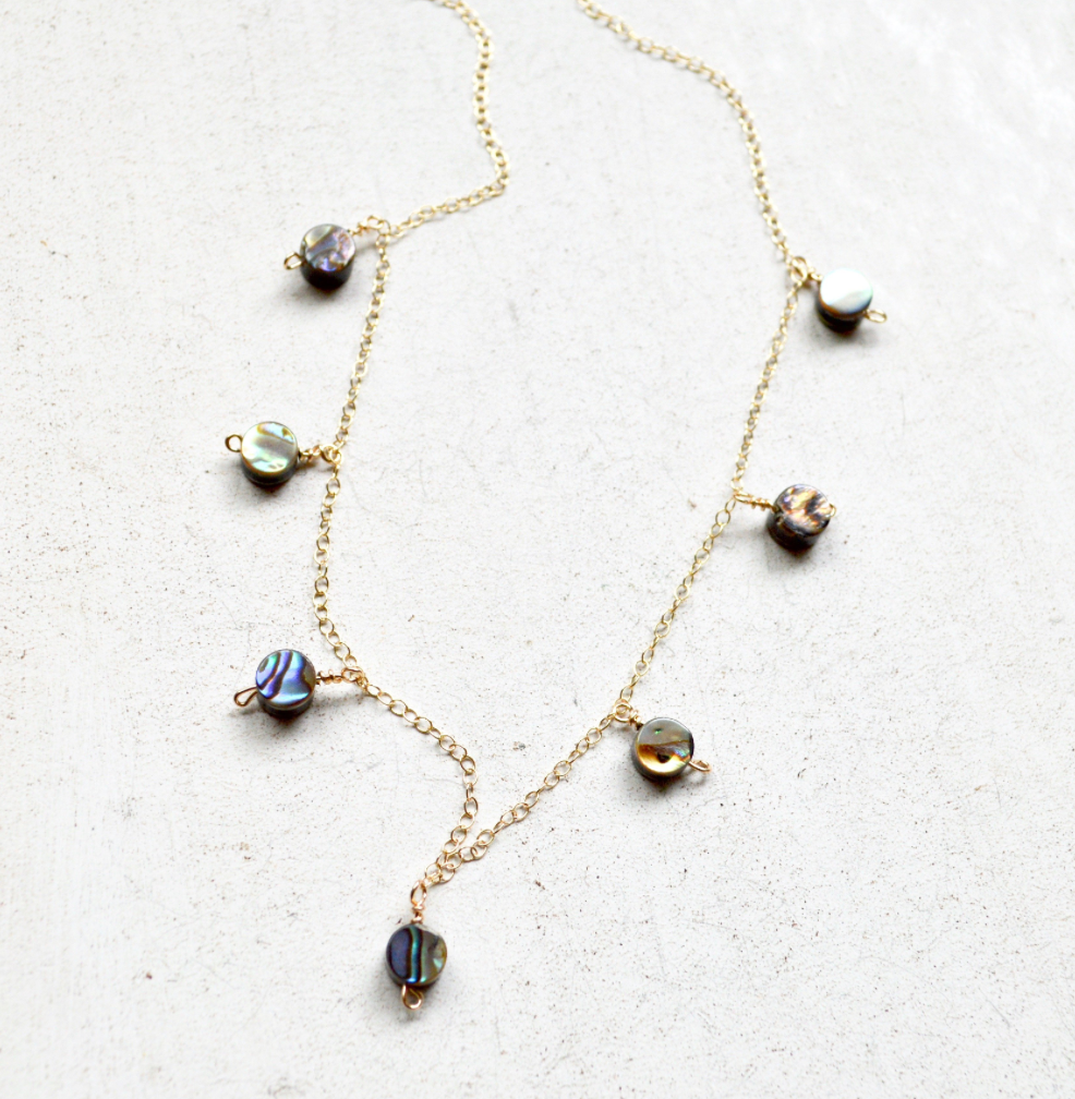 Tiny Abalone Choker in Gold
