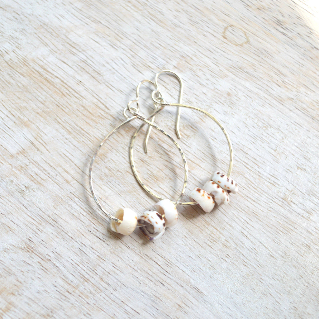 Triple Puka Shell Hoops
