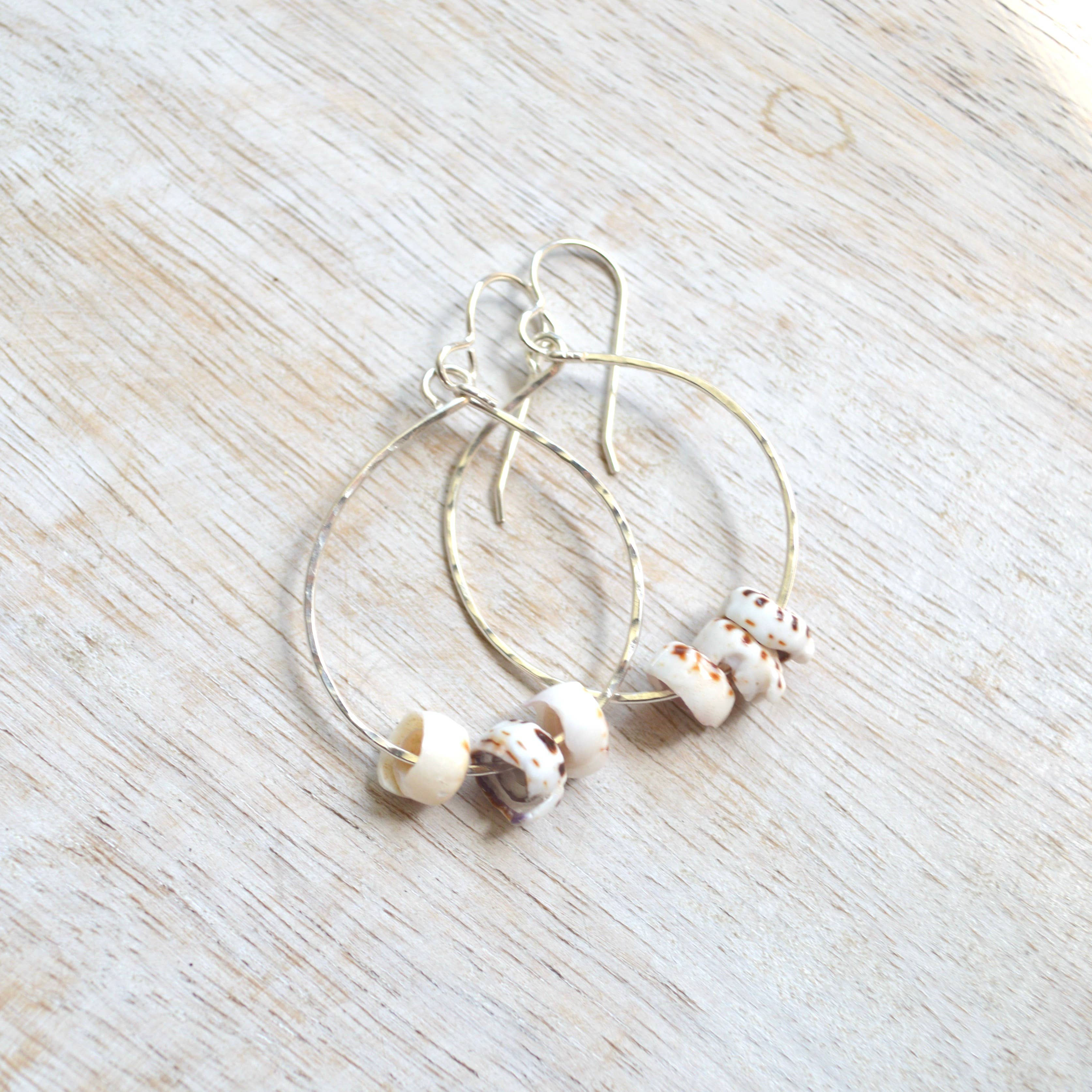 Triple Puka Shell Hoops