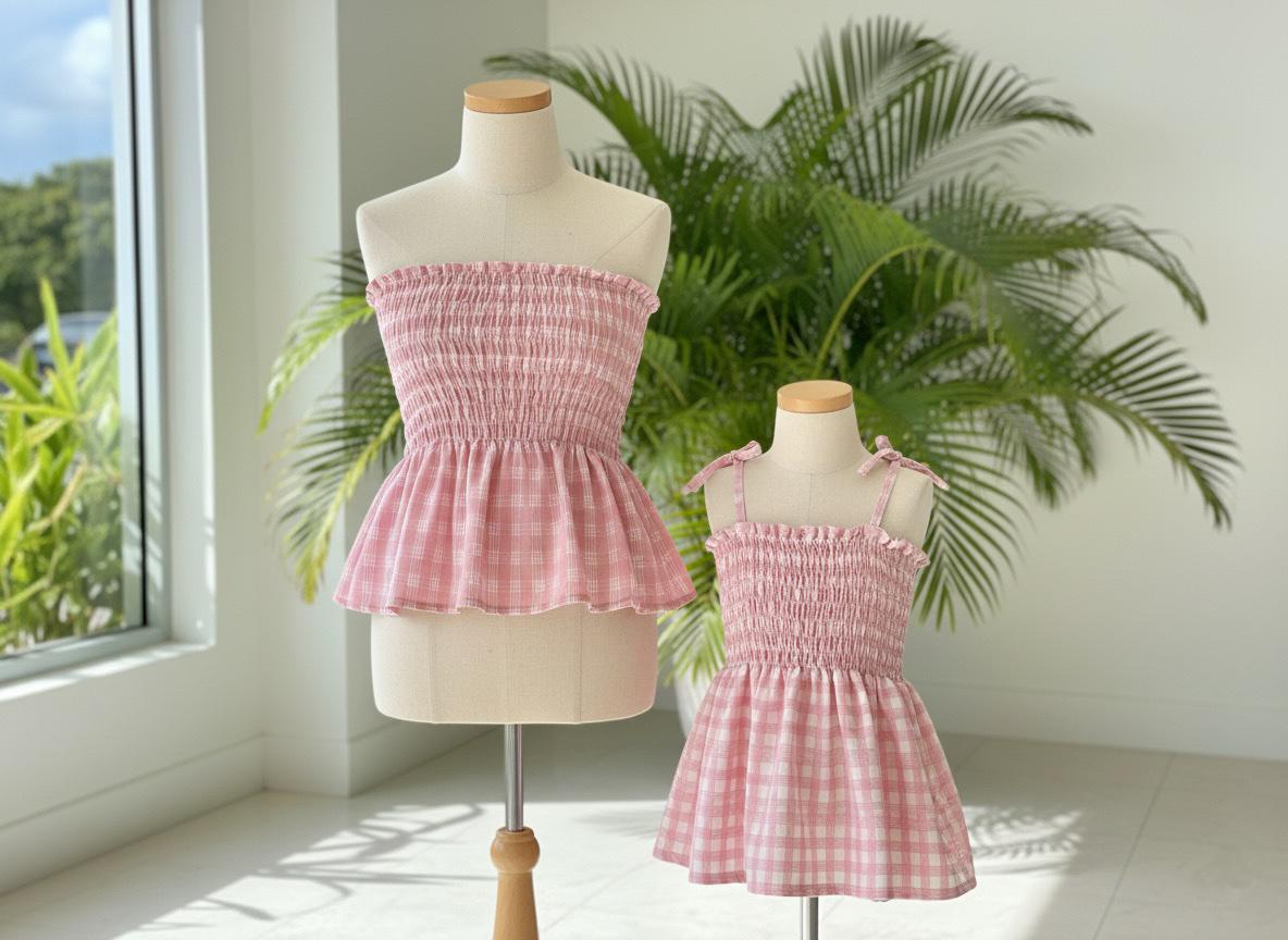 Palaka Mommy and Me Matching Shirred Set