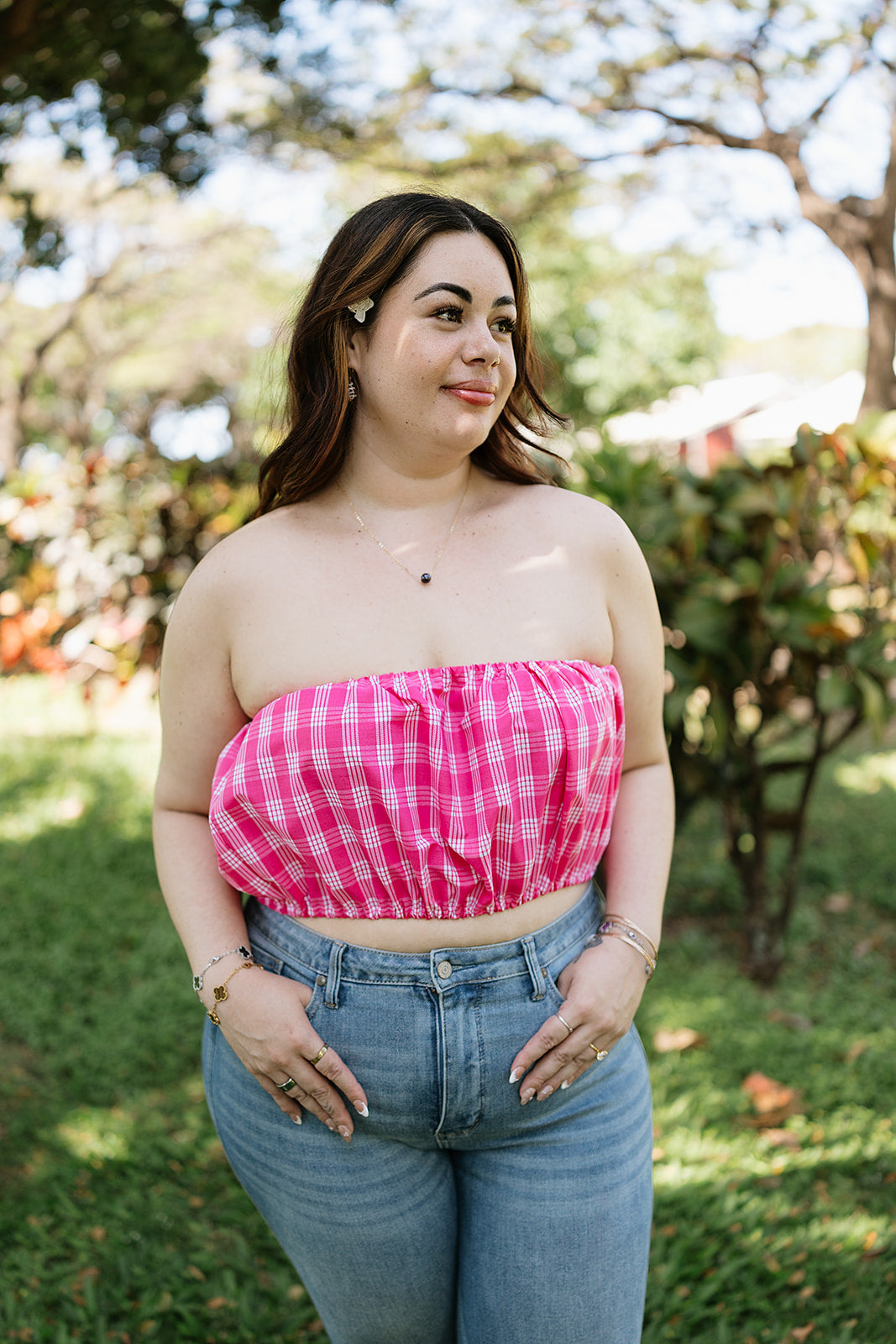 Guava Pink Bandeau Top