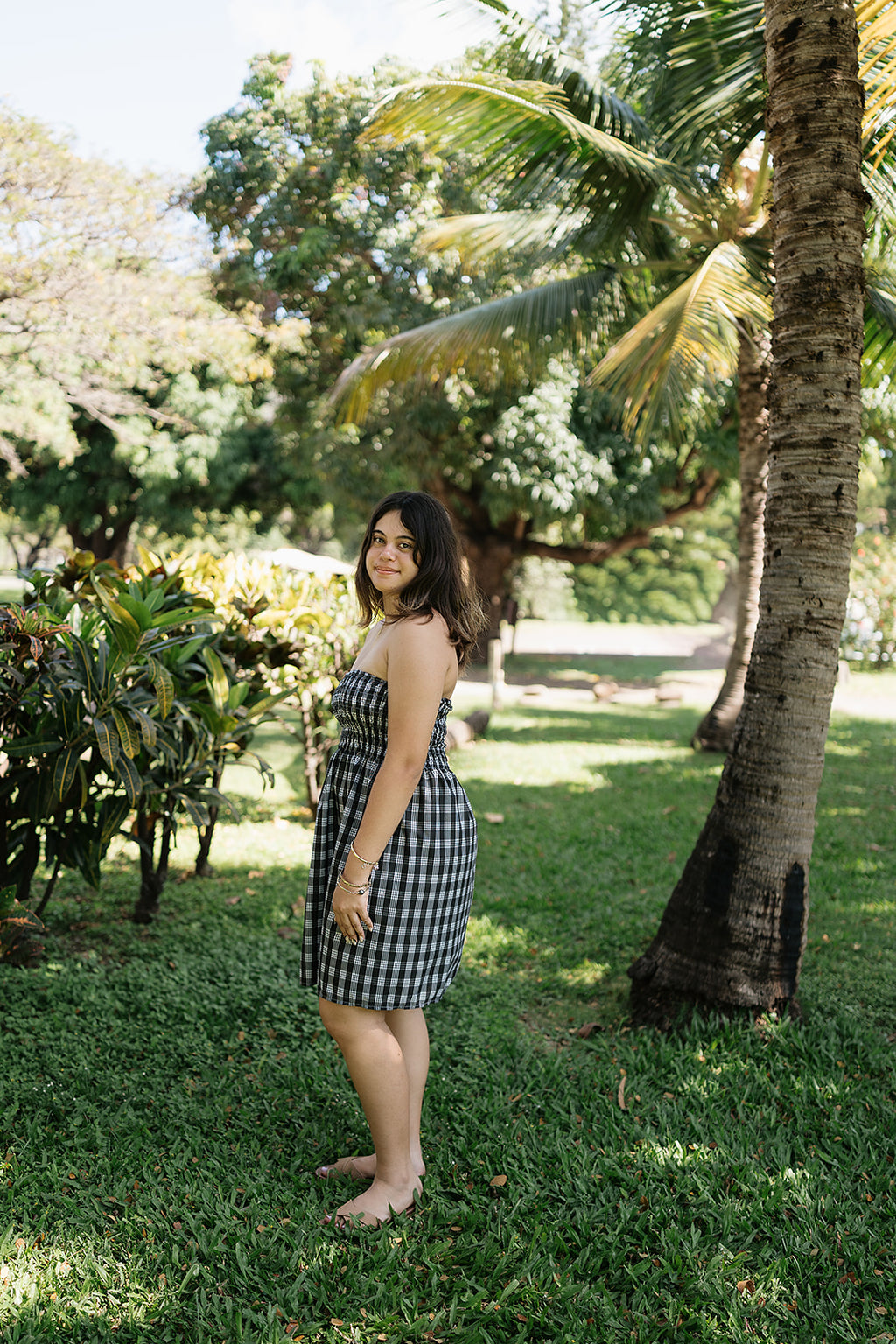 Black Palaka Tube Top Dress