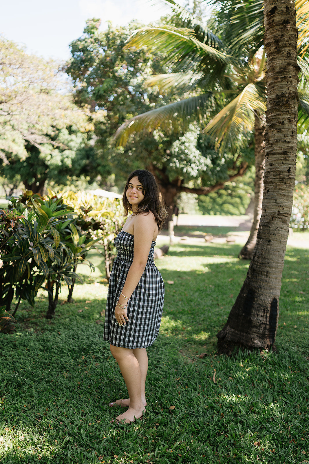 Black Palaka Tube Top Dress