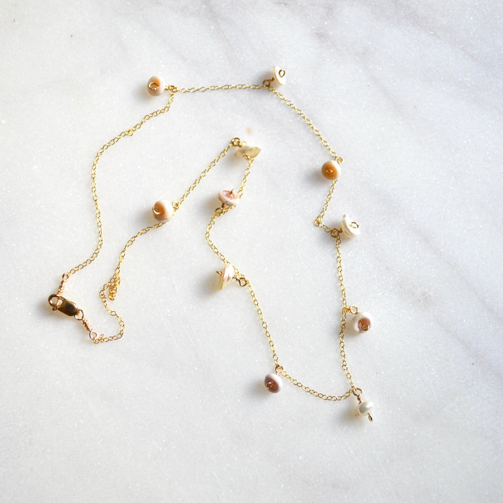 Keshi Pearl & Puka Shell Necklace