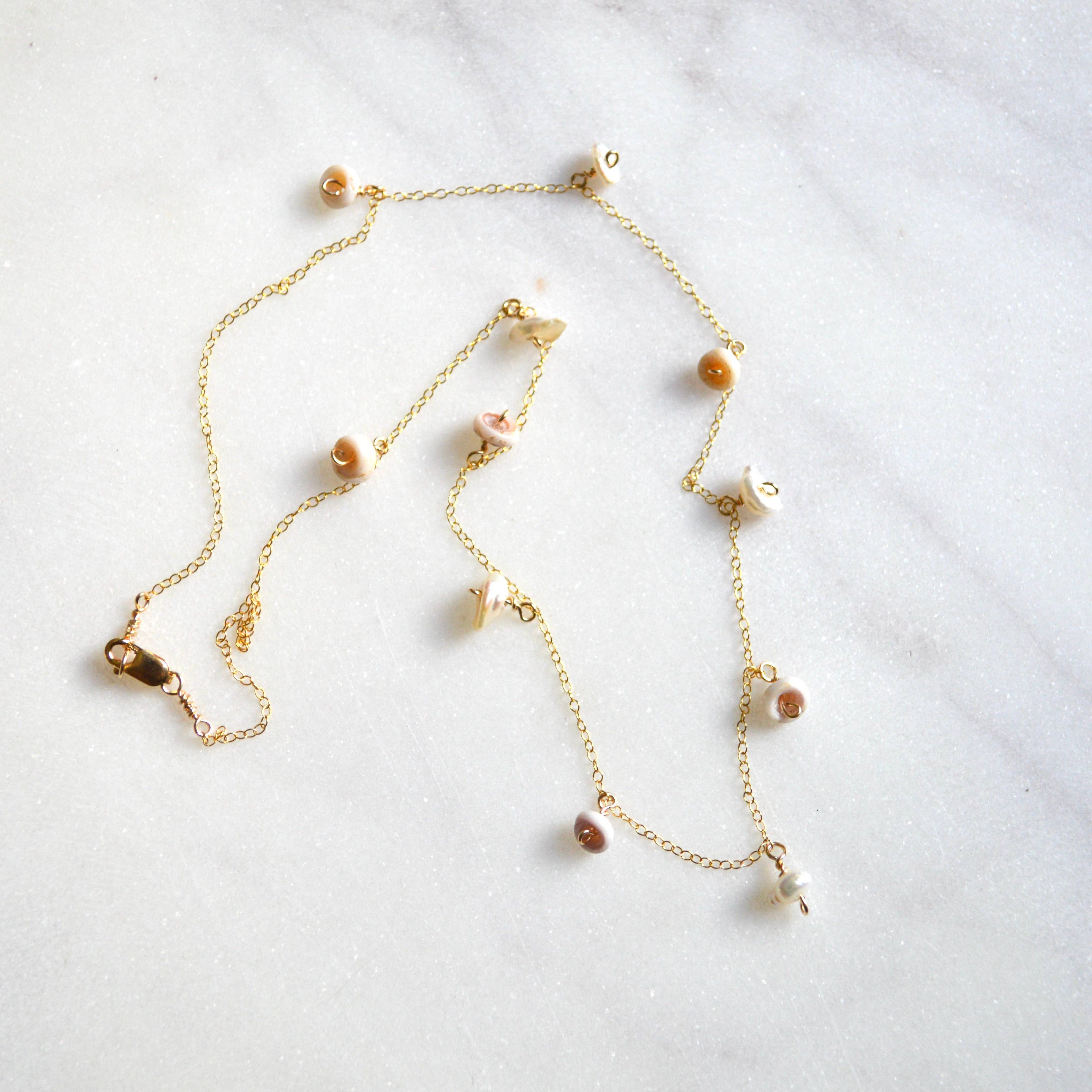 Keshi Pearl & Puka Shell Necklace