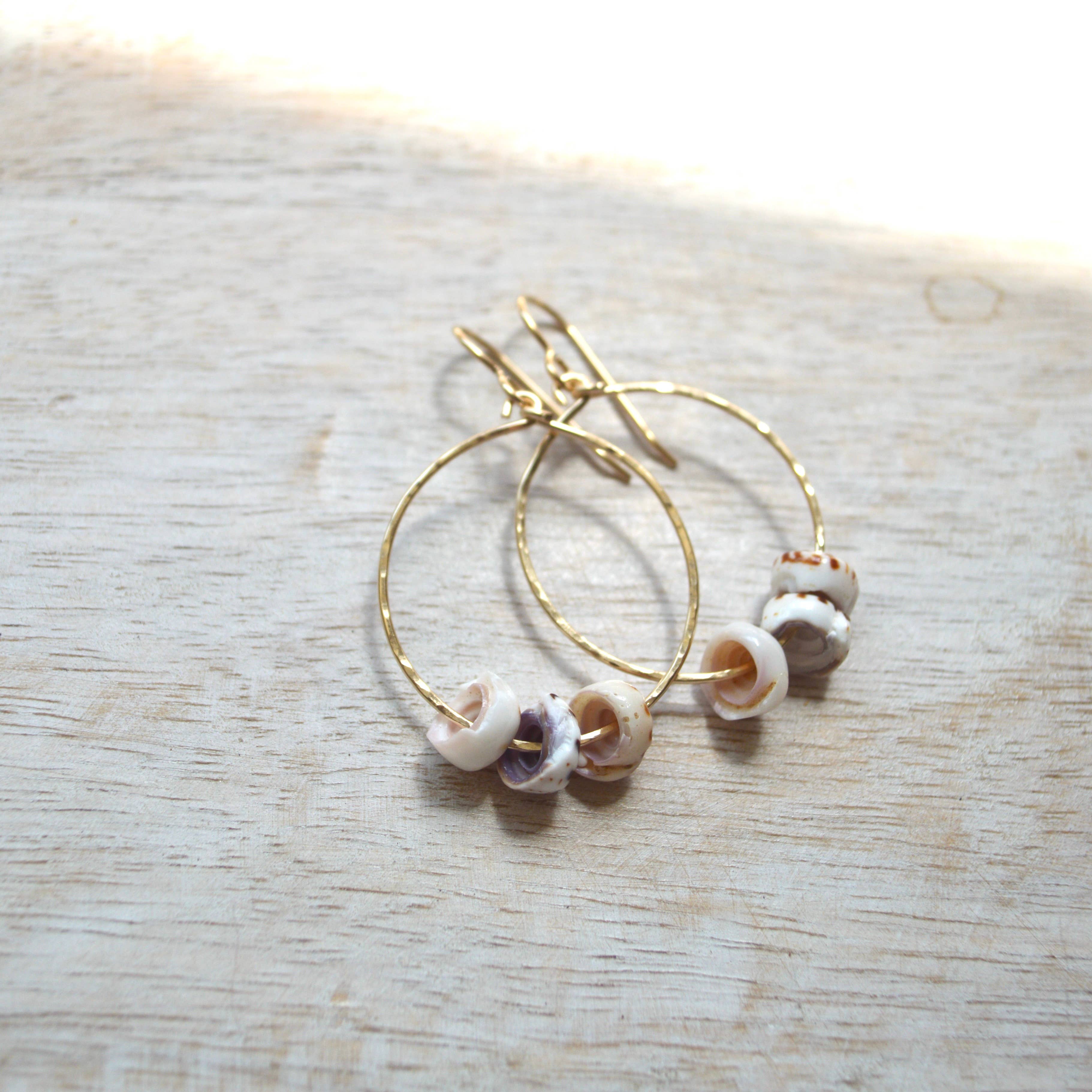 Triple Puka Shell Hoops