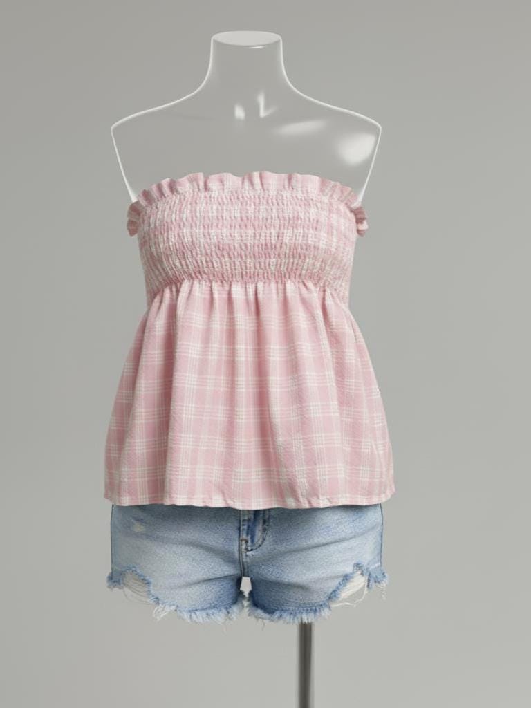 Handmade Shirred Palaka Tube Top