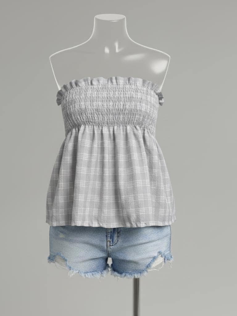 Handmade Shirred Palaka Tube Top